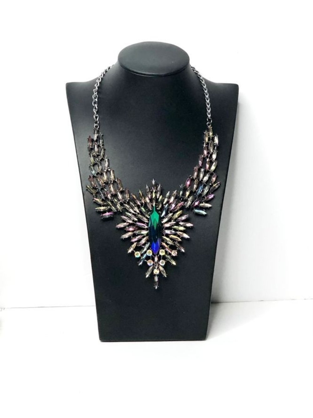 Statement Multicolor Crystal Bib Necklace - Women Jewelry